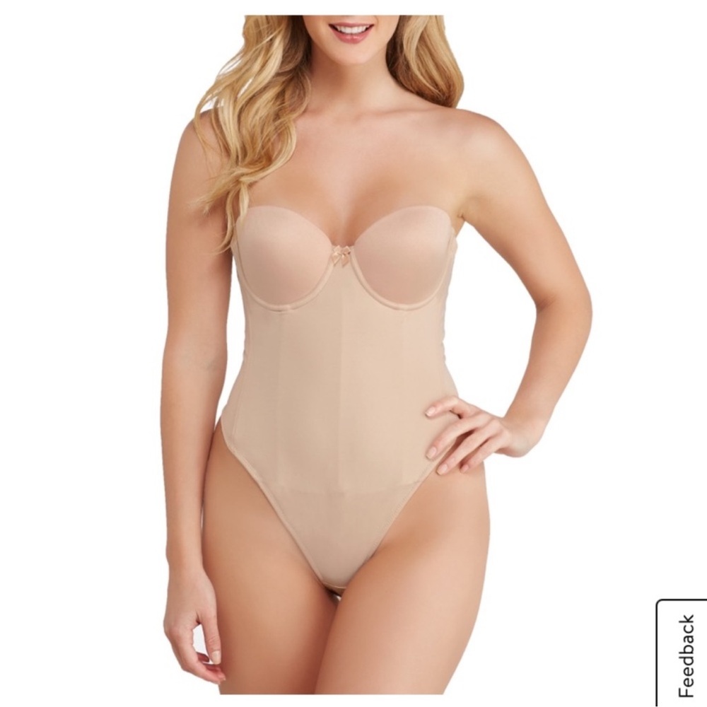 Va Bien Strapless Low Back Slimming Bodysuit Thong Bodysuit Shapewear 38D